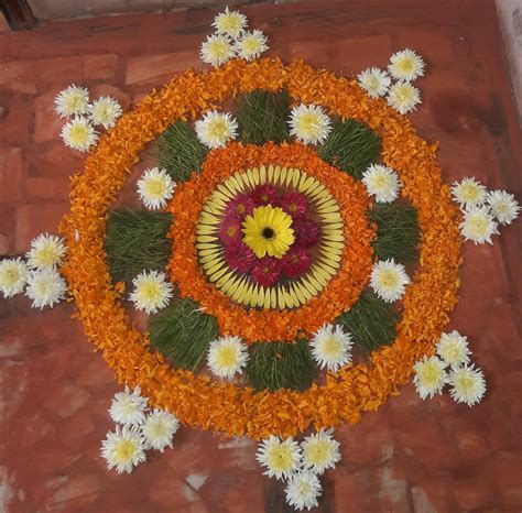 flower rangoli designs easy